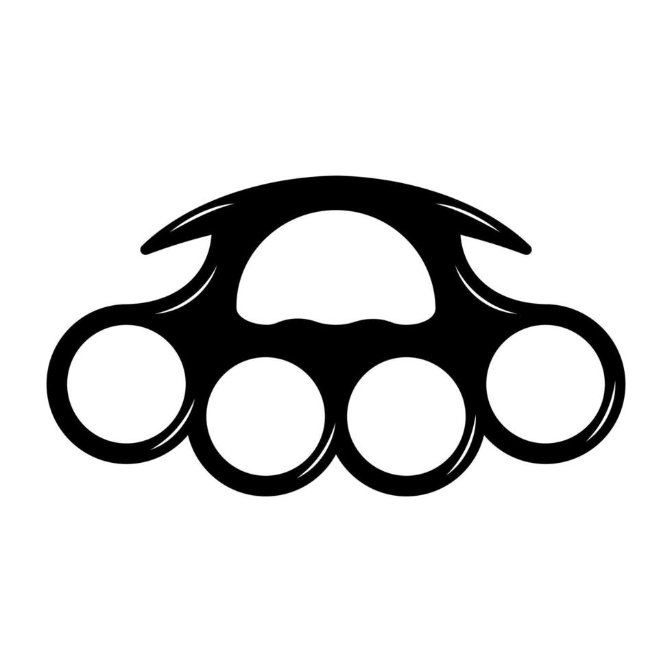 Brass knuckles tattoo in y2k, 1990s, 2000s style. Emo goth element design. Old school tattoo. Vector illustration