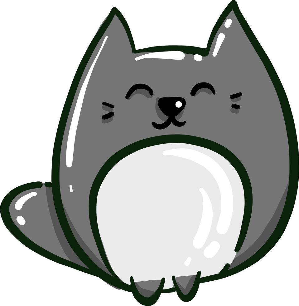 Fat cat, illustration, vector on white background