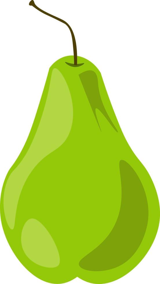 Green pear, illustration, vector on white background.