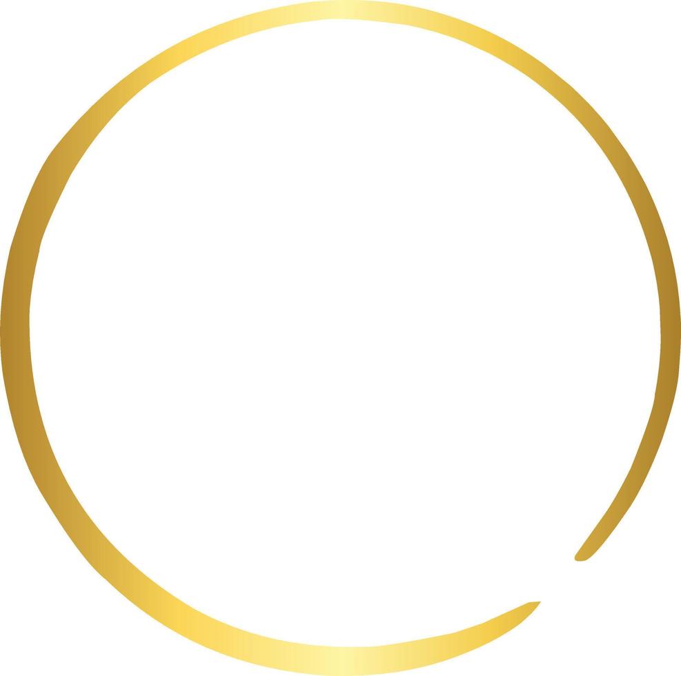 Circle Gold Brush Stroke Design Element Vector