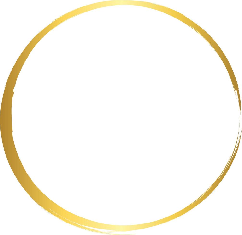 Circle Gold Brush Stroke Design Element Vector