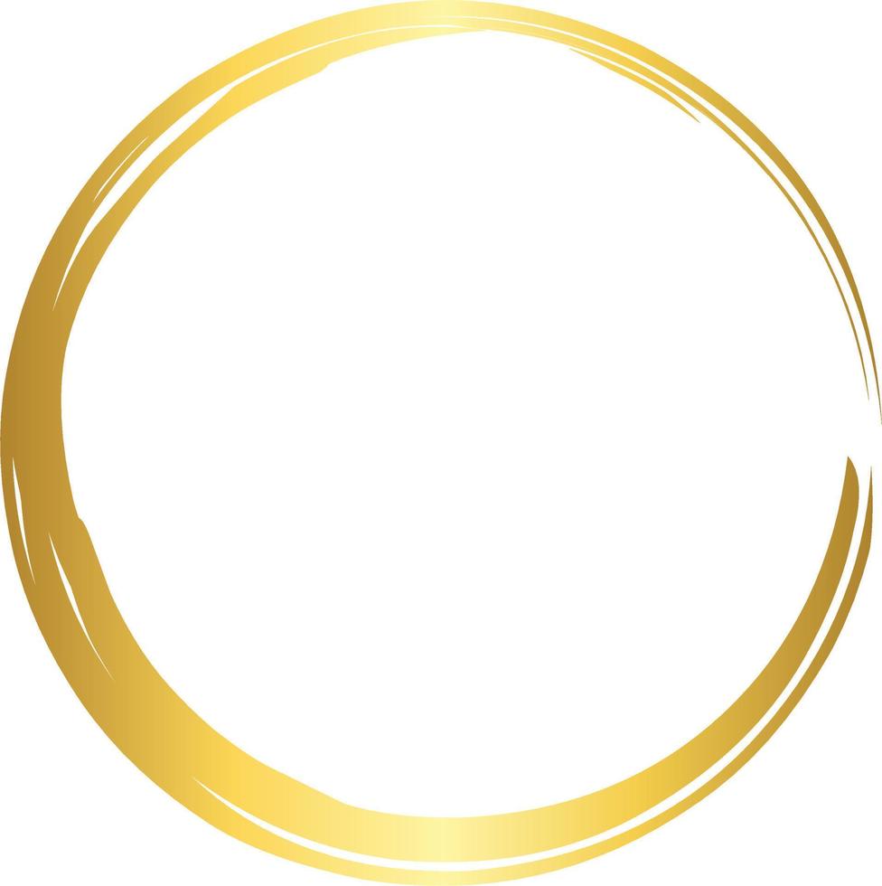 Circle Gold Brush Stroke Design Element Vector