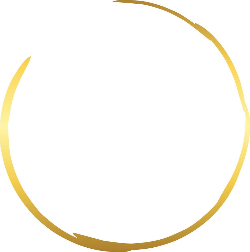 Circle Gold Brush Stroke Design Element Vector