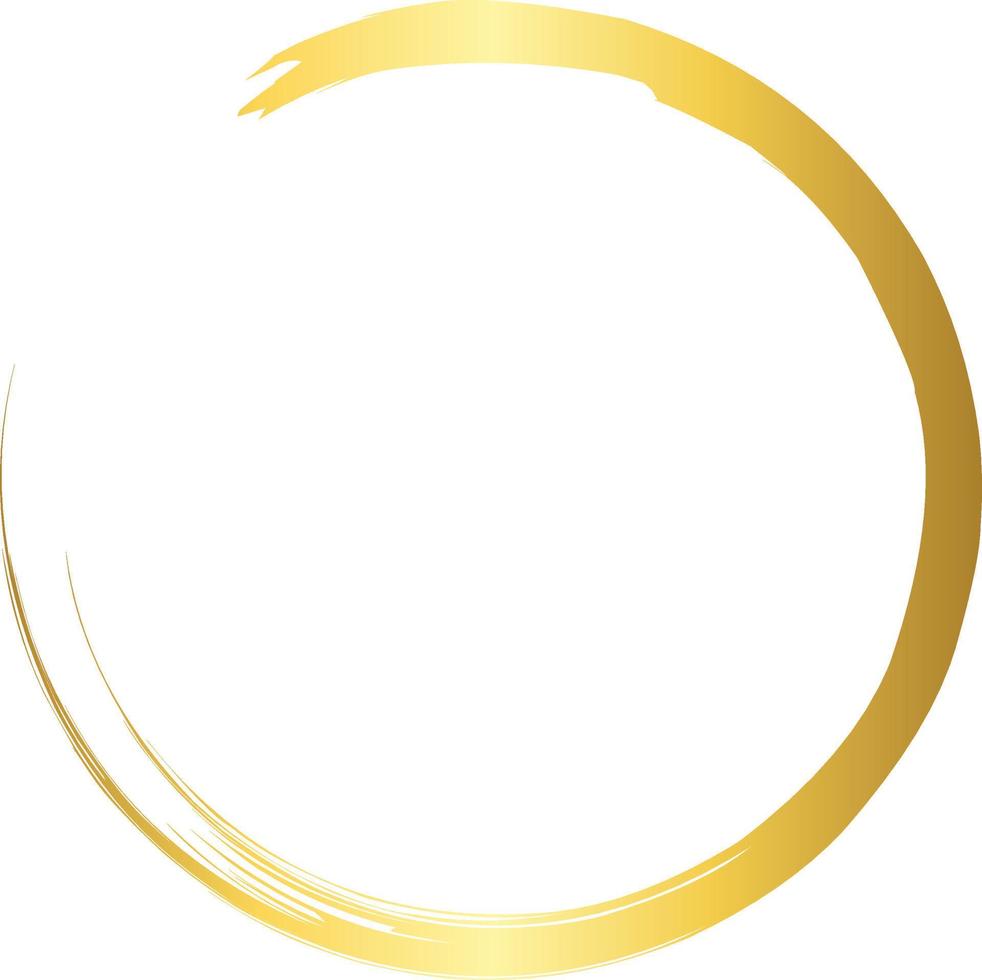 Circle Gold Brush Stroke Design Element Vector