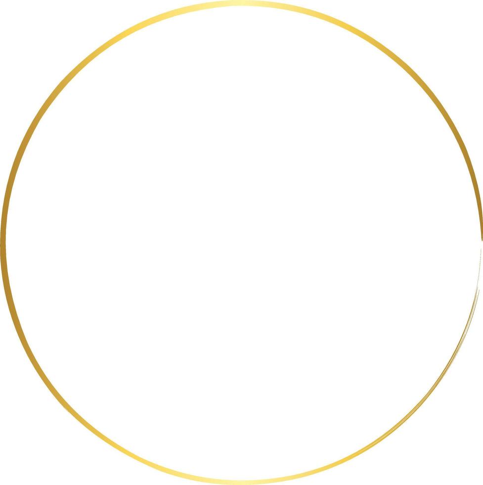 Circle Gold Brush Stroke Design Element Vector