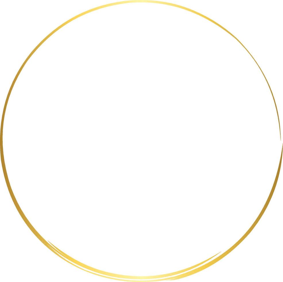 Circle Gold Brush Stroke Design Element Vector