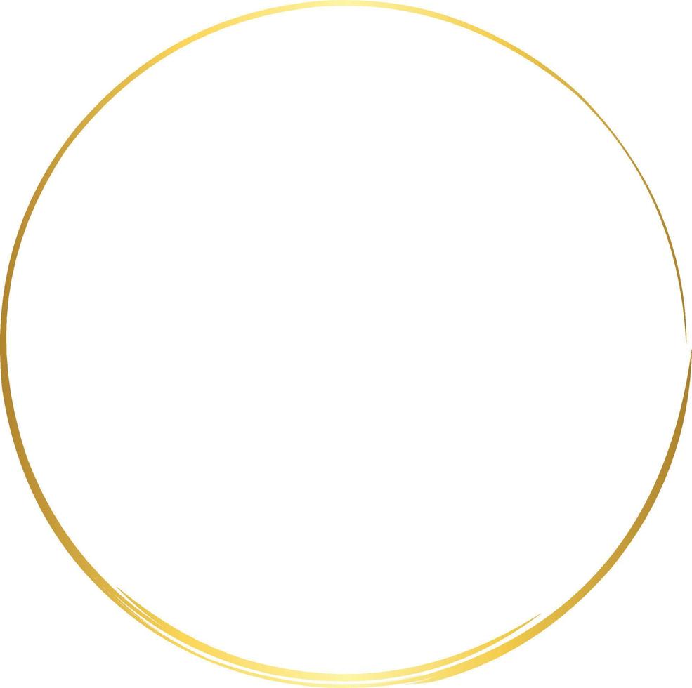 vector de elemento de diseño de trazo de pincel de oro circular