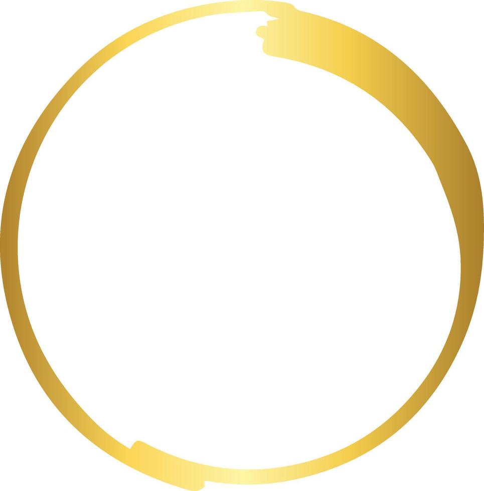 vector de elemento de diseño de trazo de pincel de oro circular