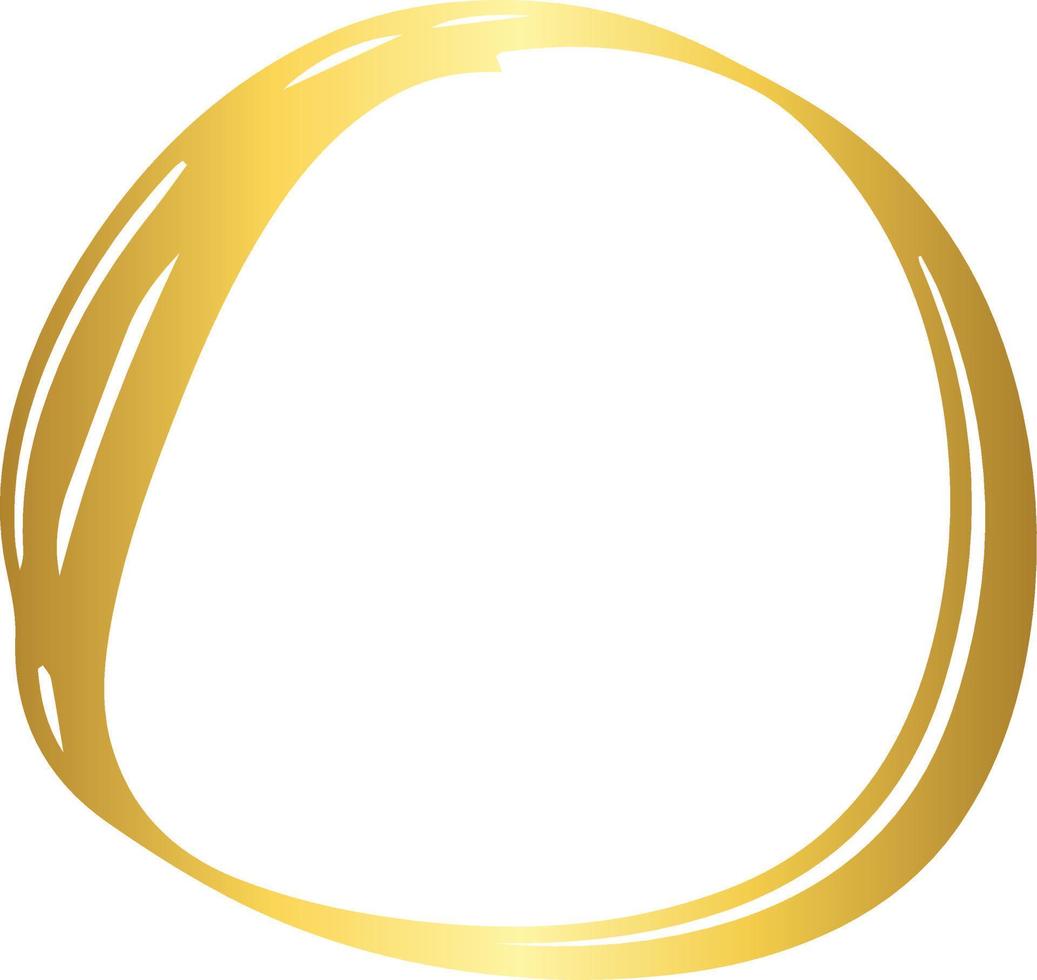 vector de elemento de diseño de trazo de pincel de oro circular