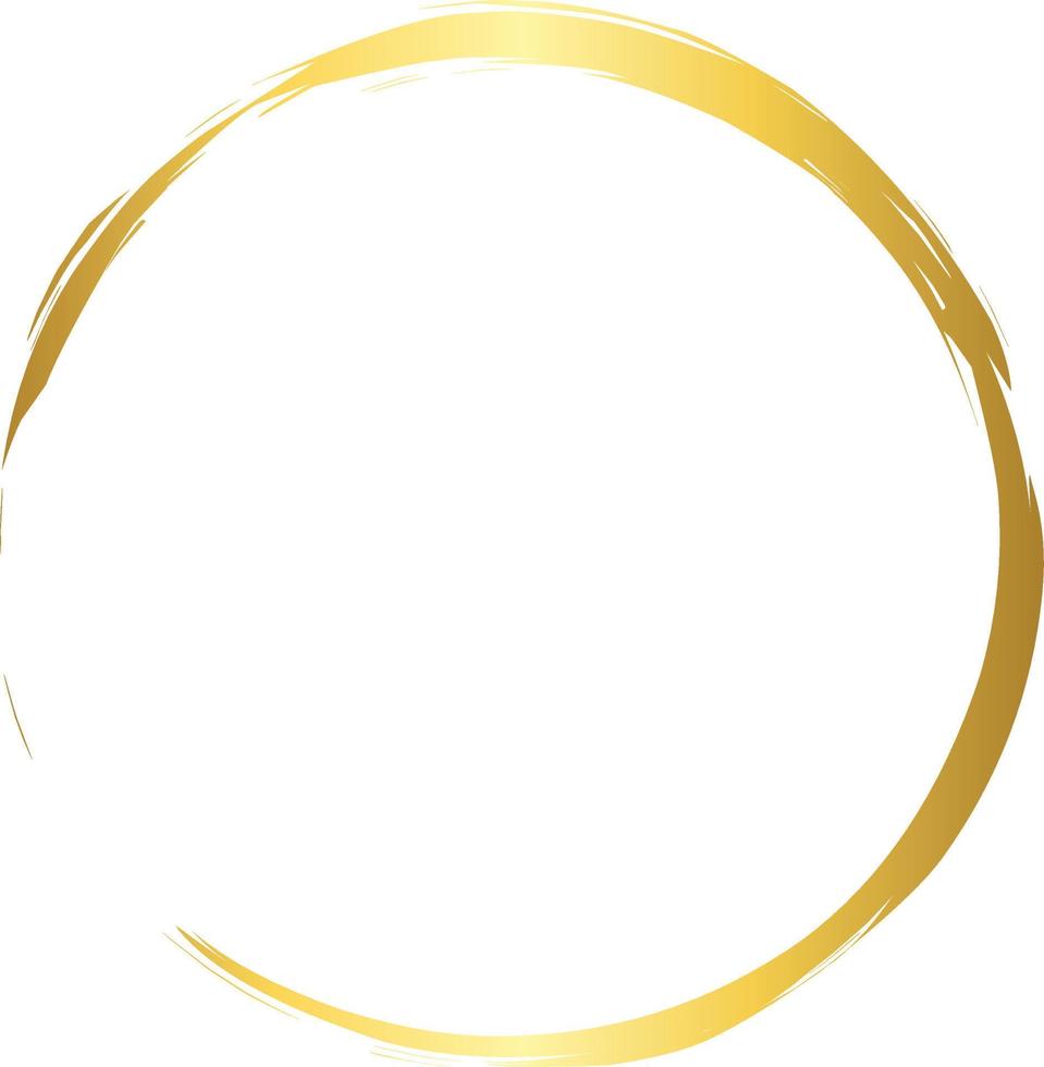 Circle Gold Brush Stroke Design Element Vector