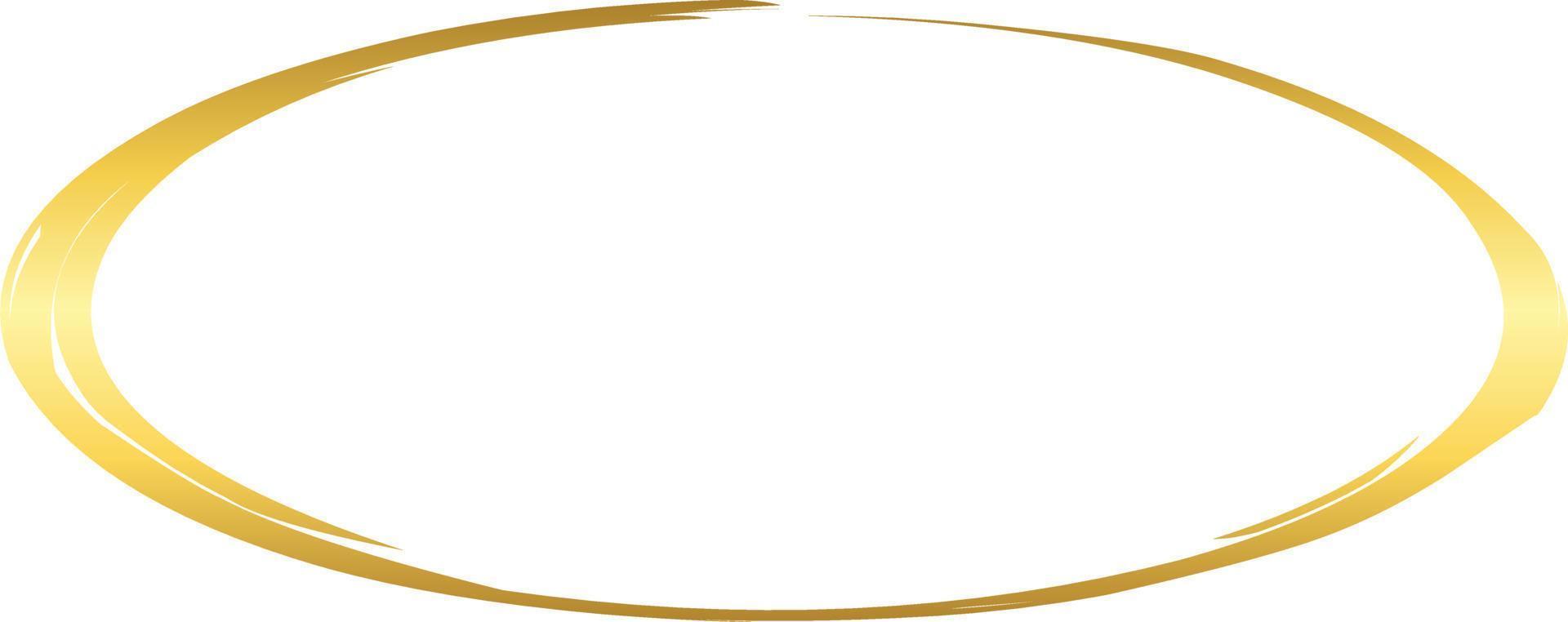 Oval Gold Brush Stroke Design Element Vector
