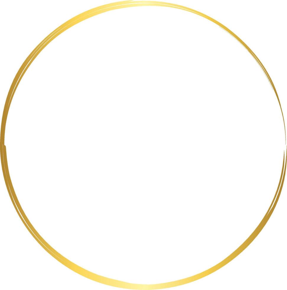 Circle Gold Brush Stroke Design Element Vector