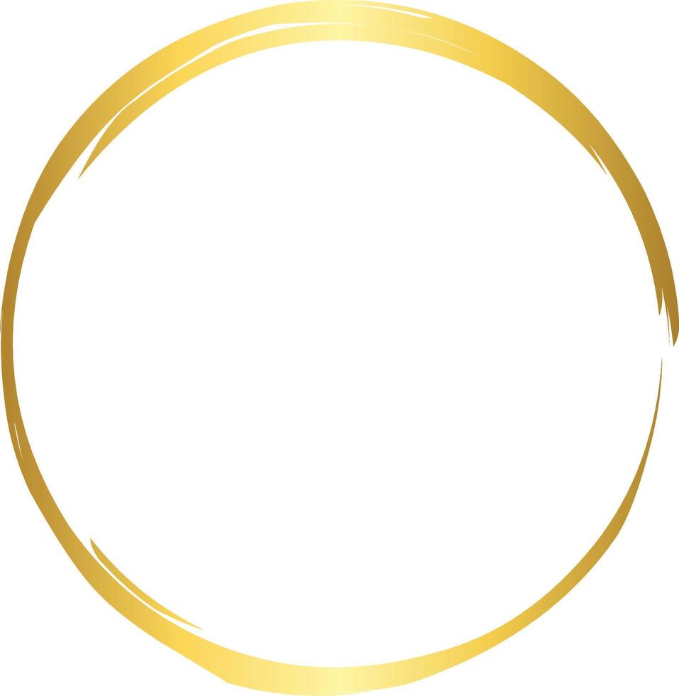 Circle Gold Brush Stroke Design Element Vector