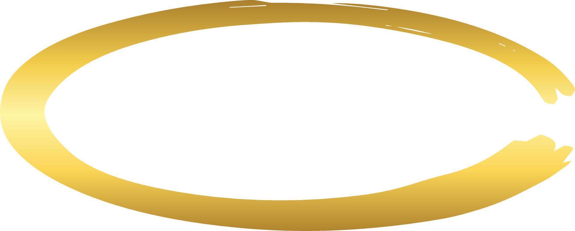 Oval Gold Brush Stroke Design Element Vector
