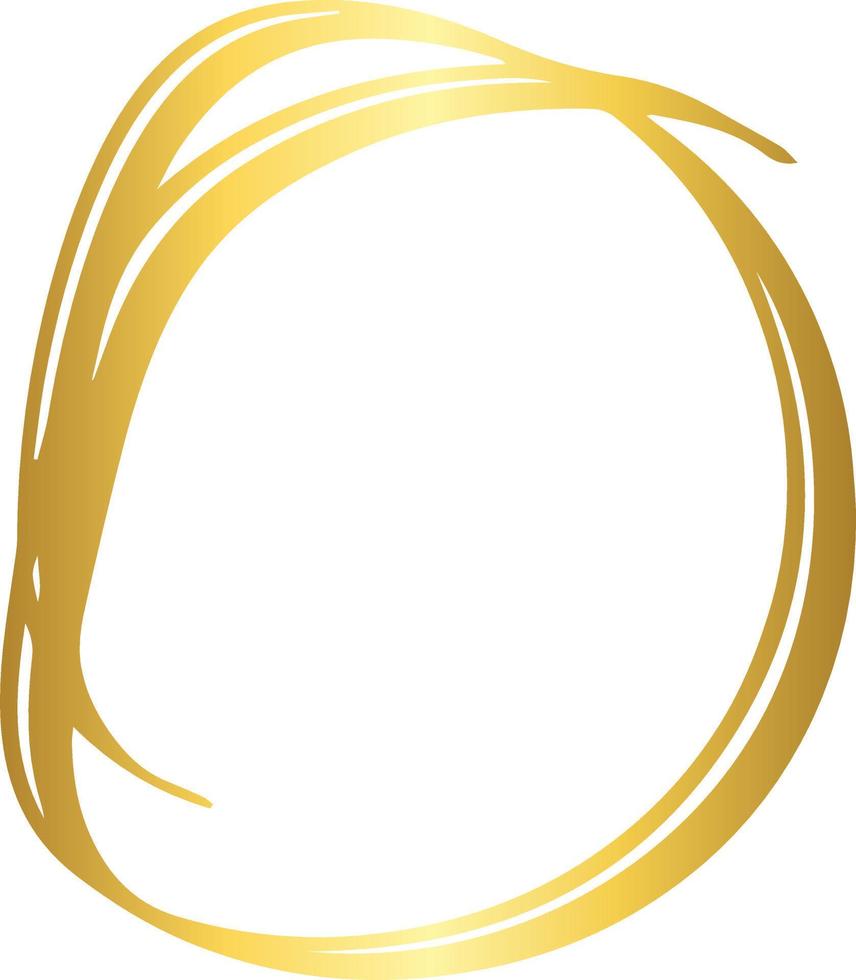 vector de elemento de diseño de trazo de pincel de oro circular