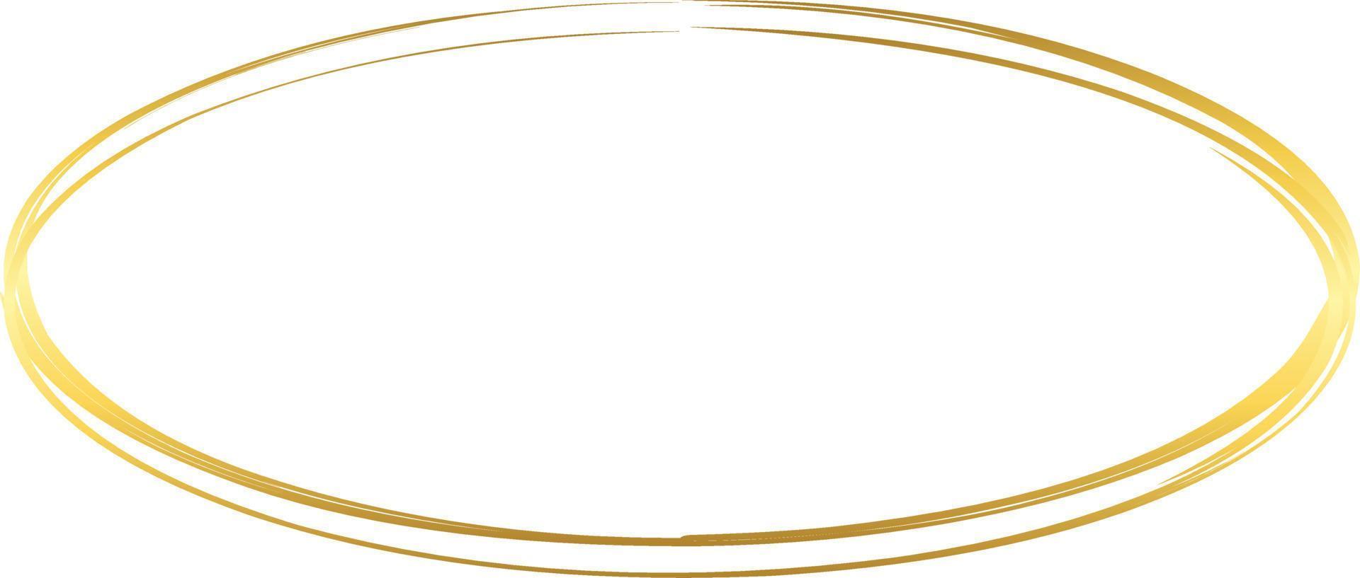 Oval Gold Brush Stroke Design Element Vector
