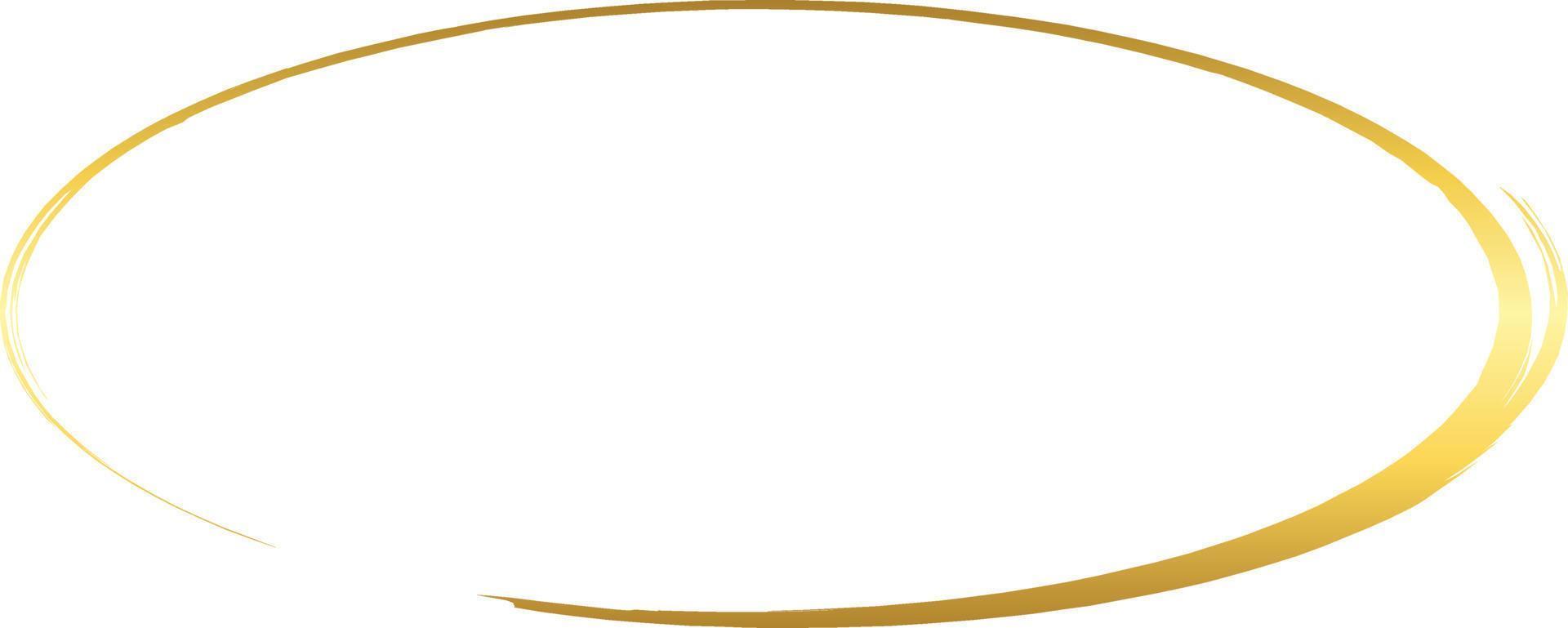 Oval Gold Brush Stroke Design Element Vector