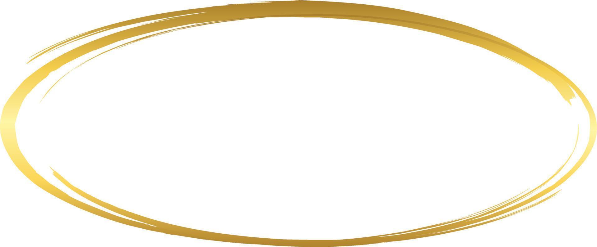 Oval Gold Brush Stroke Design Element Vector