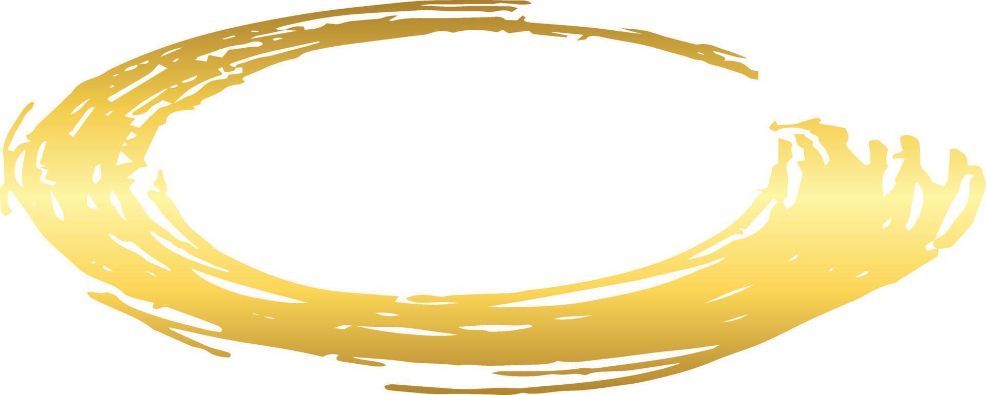 Oval Gold Brush Stroke Design Element Vector