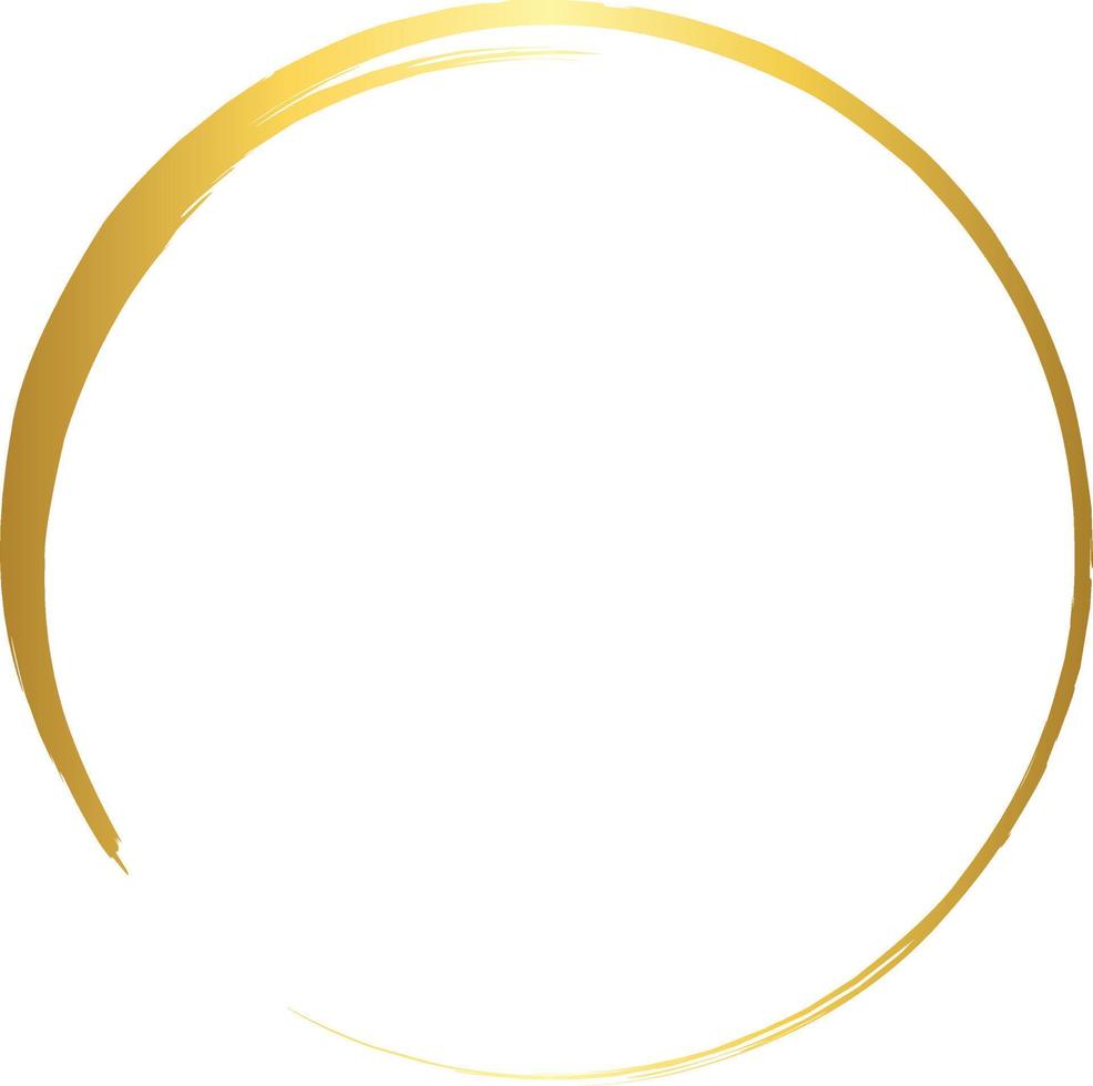 Circle Gold Brush Stroke Design Element Vector