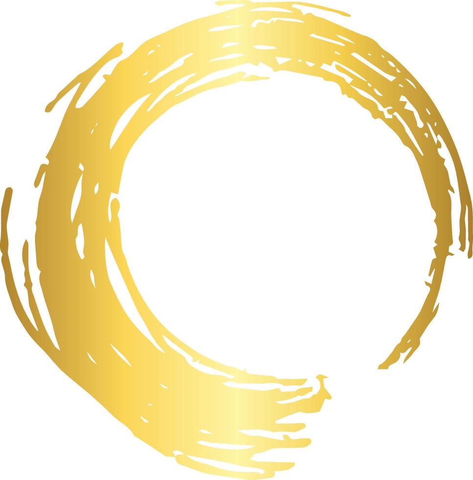 Circle Gold Brush Stroke Design Element Vector
