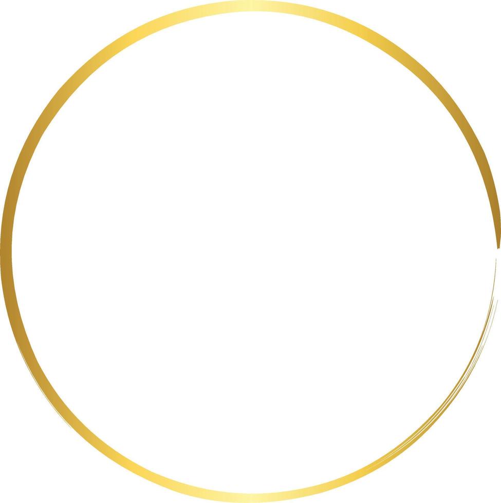Circle Gold Brush Stroke Design Element Vector
