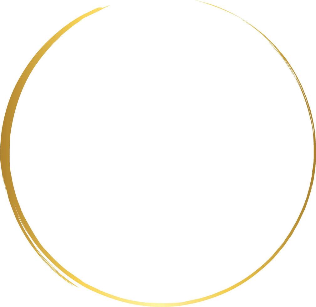 Circle Gold Brush Stroke Design Element Vector