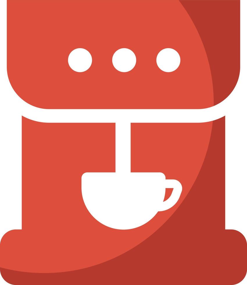 máquina de café roja, ilustración, vector sobre fondo blanco