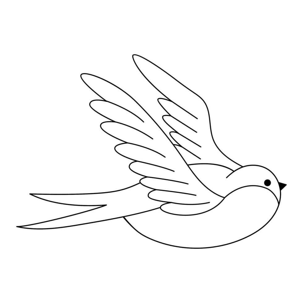 Martlet tattoo in y2k, 1990s, 2000s style. Emo goth element design. Old school tattoo. Vector illustration