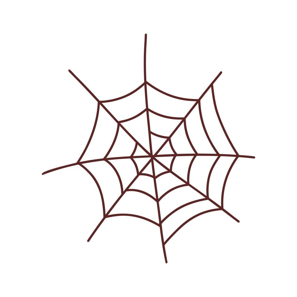 Web spider cobweb. Halloween element. Trick or treat concept. Vector illustration in hand drawn style