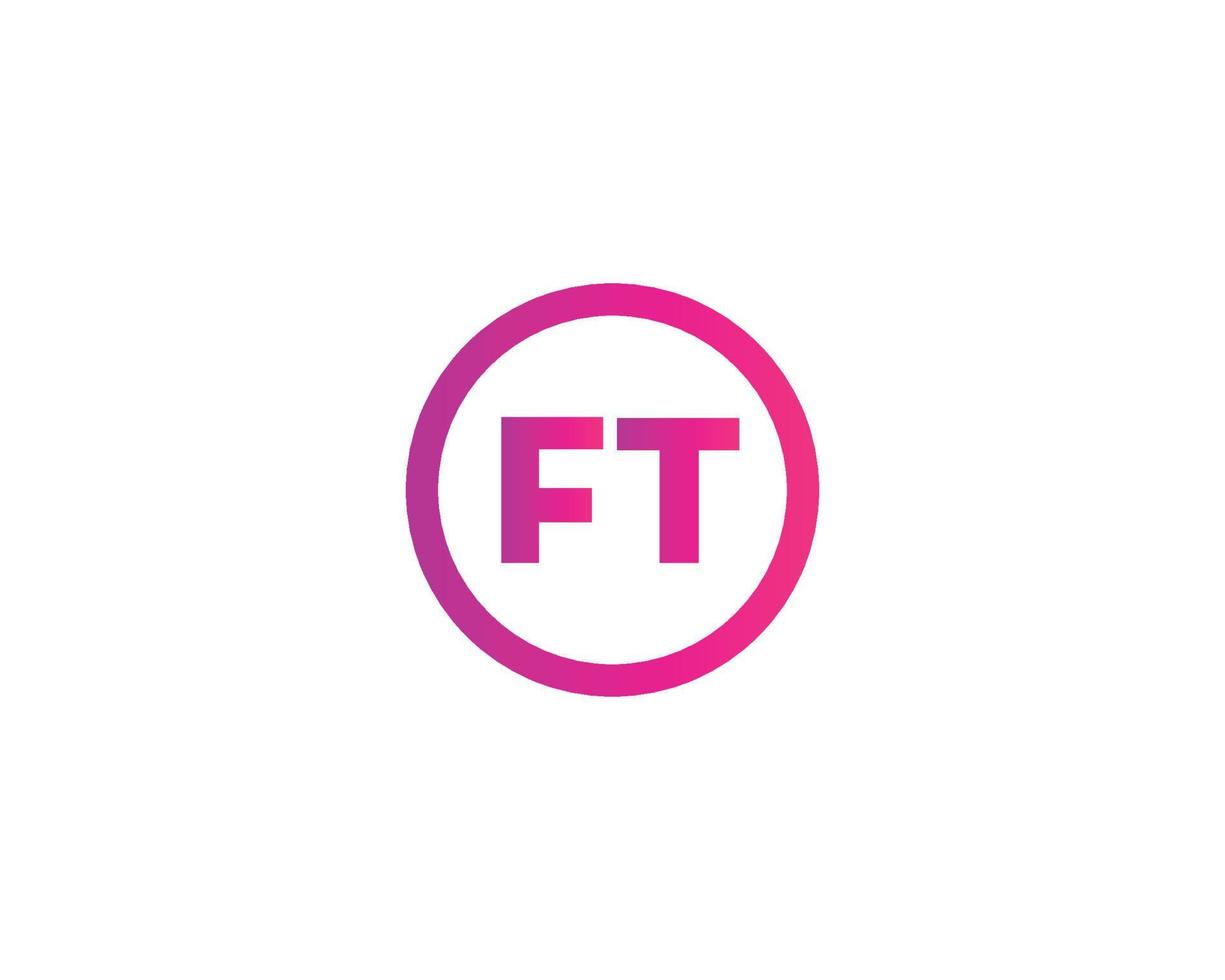 FT TF logo design vector template