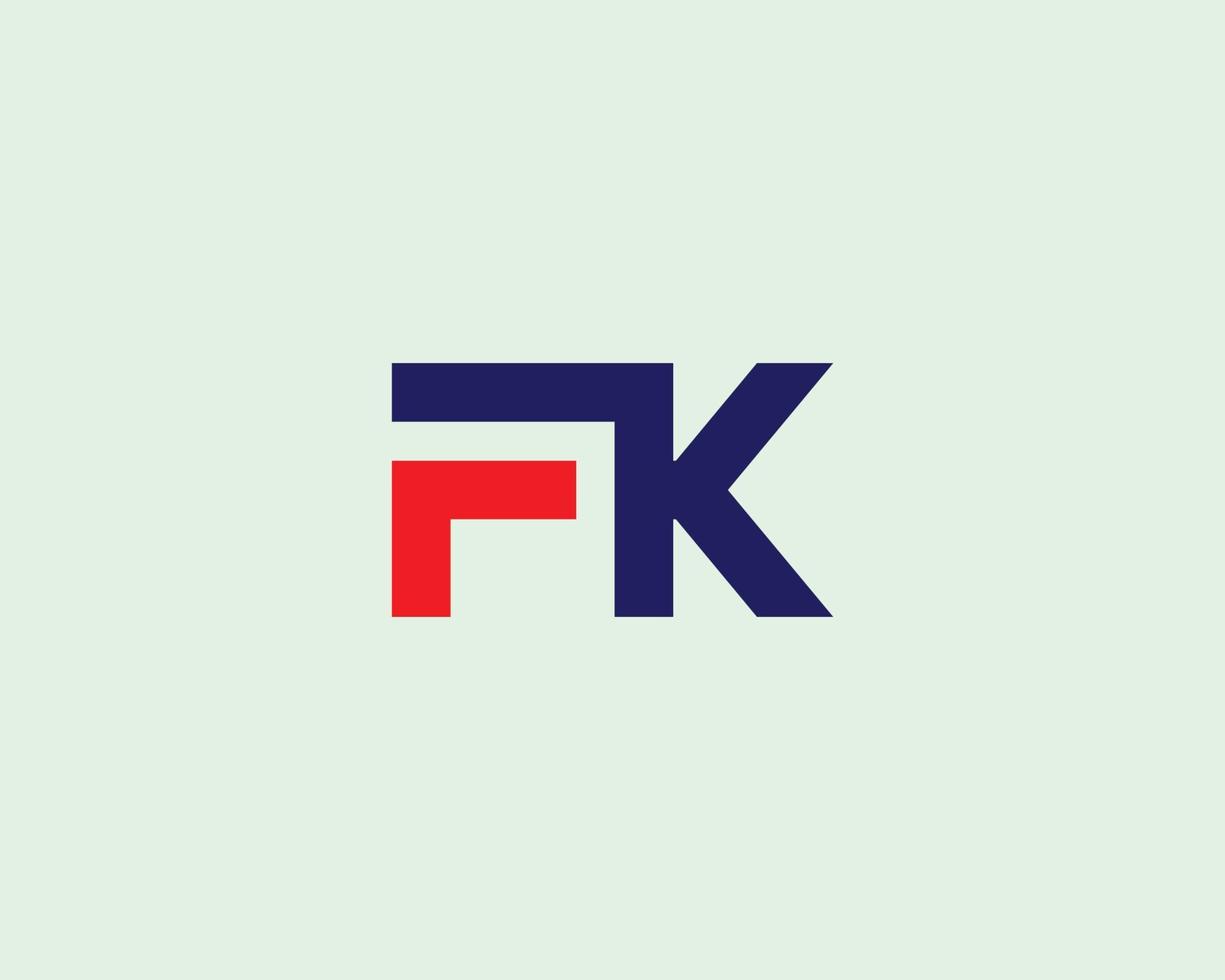 plantilla de vector de diseño de logotipo fk kf