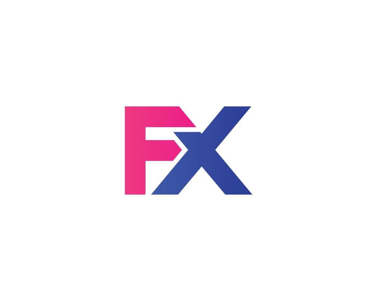 plantilla de vector de diseño de logotipo fx xf