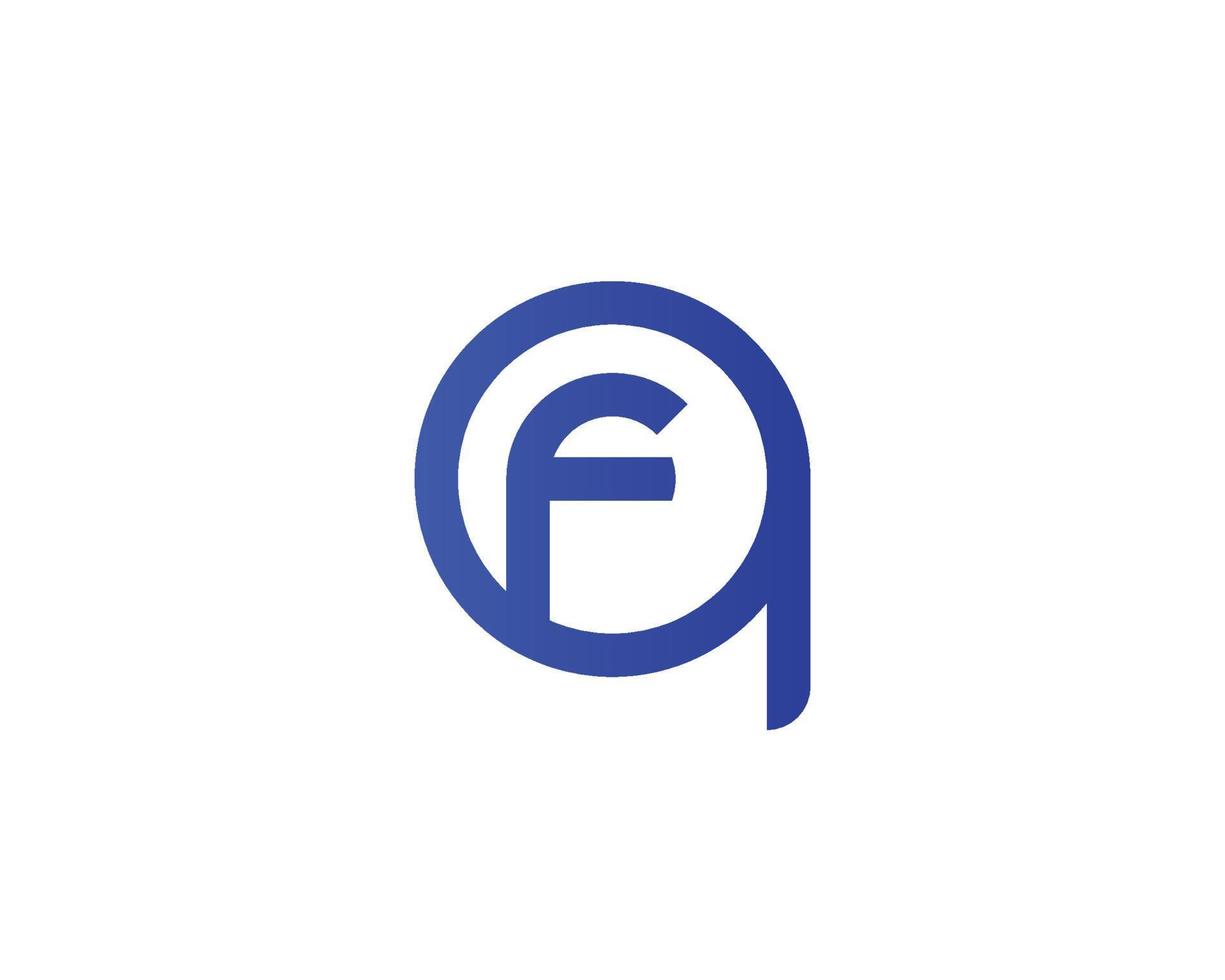 plantilla de vector de diseño de logotipo fq qf