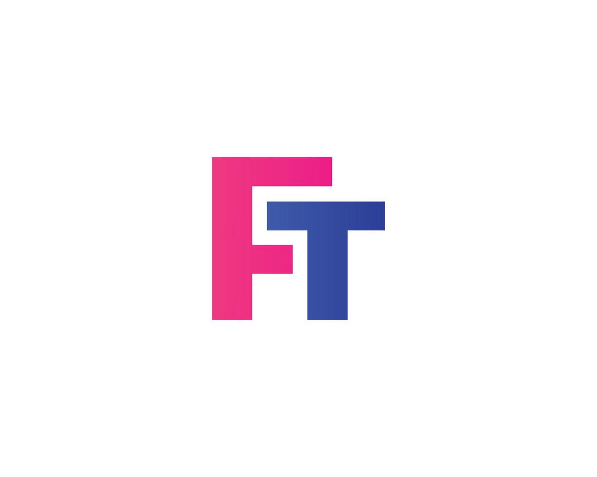 FT TF logo design vector template