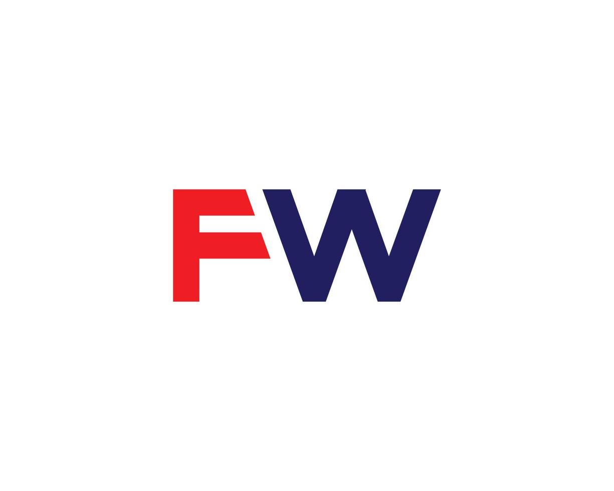 plantilla de vector de diseño de logotipo fw wf