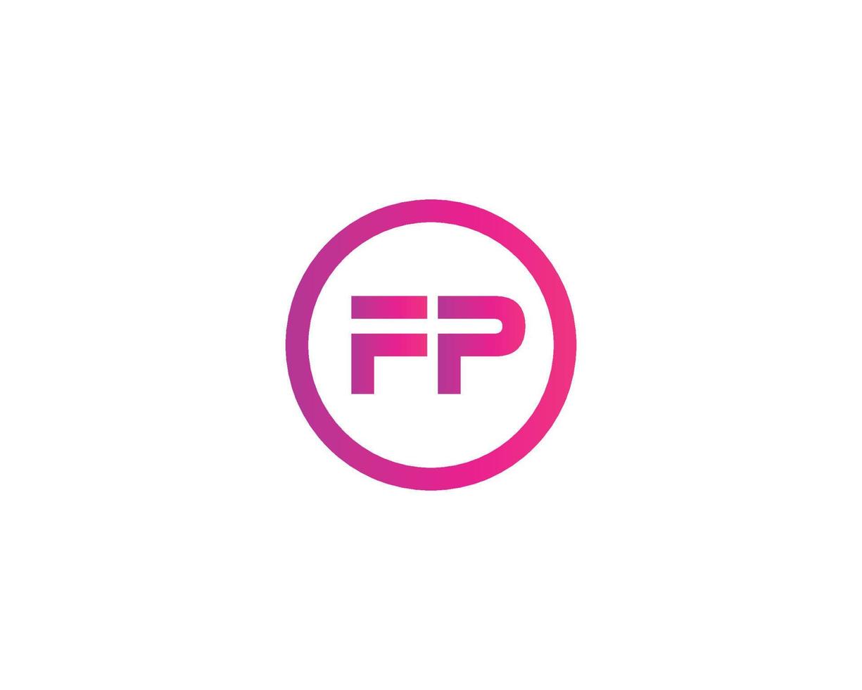 plantilla de vector de diseño de logotipo fp pf