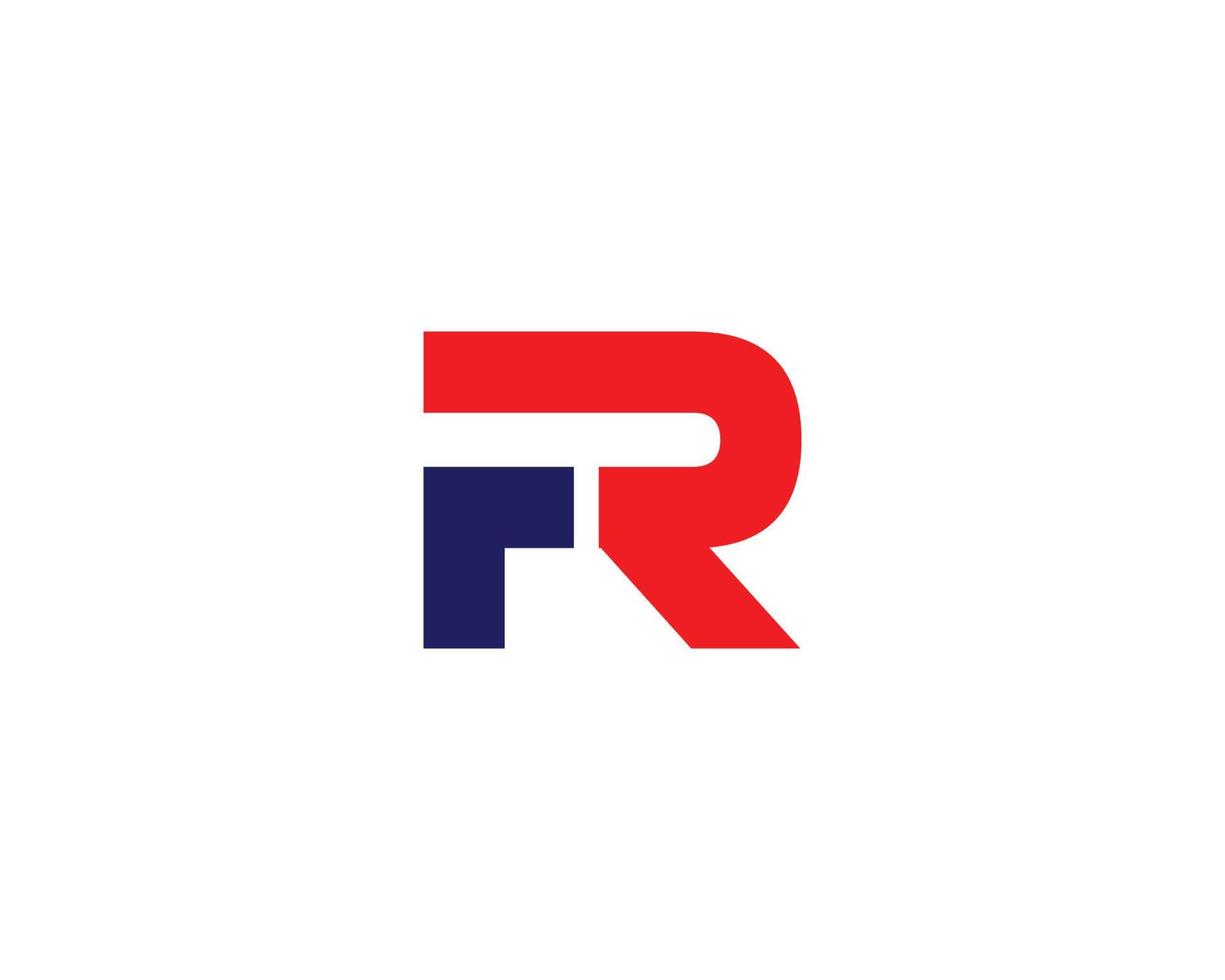 plantilla vectorial de diseño de logotipo fr rf vector