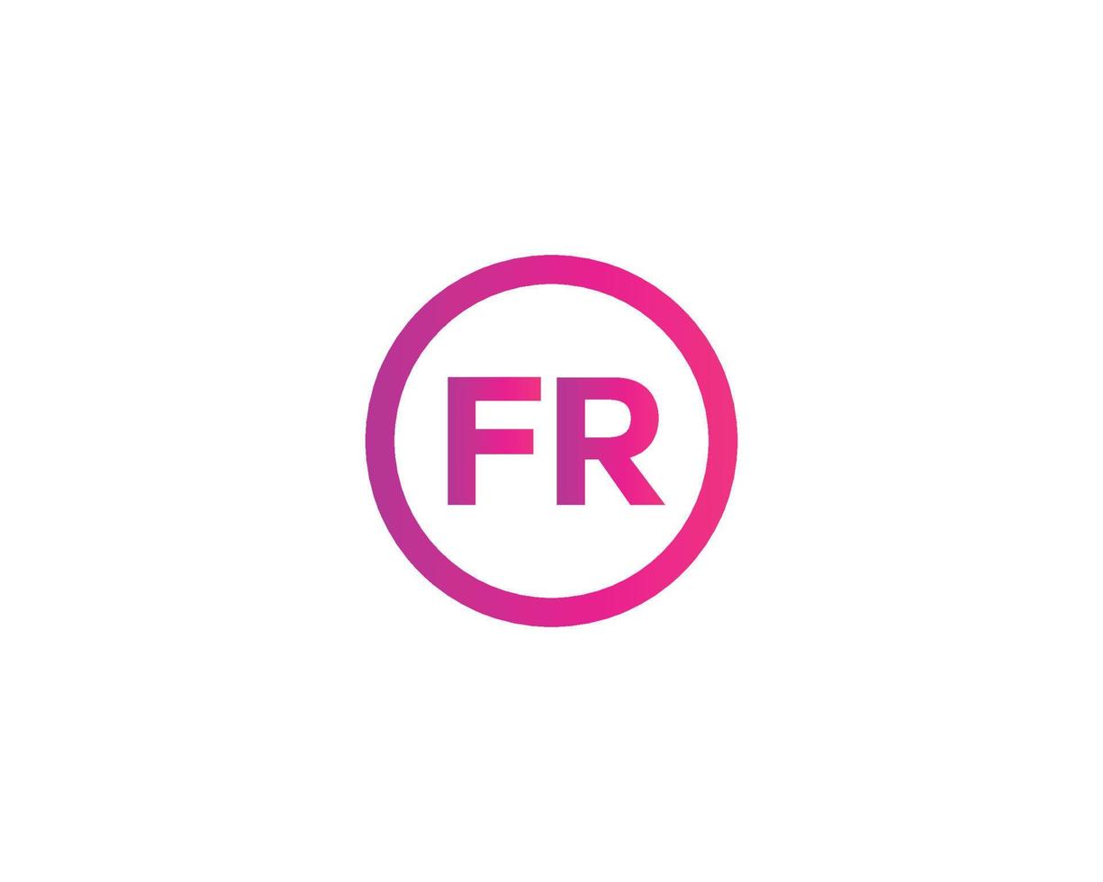 FR RF logo design vector template