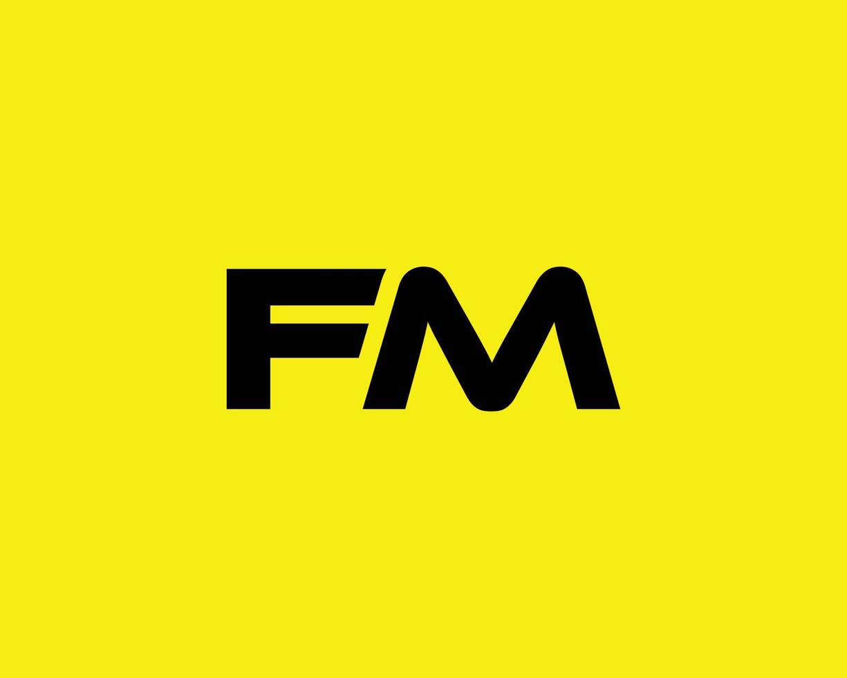 plantilla de vector de diseño de logotipo fm mf