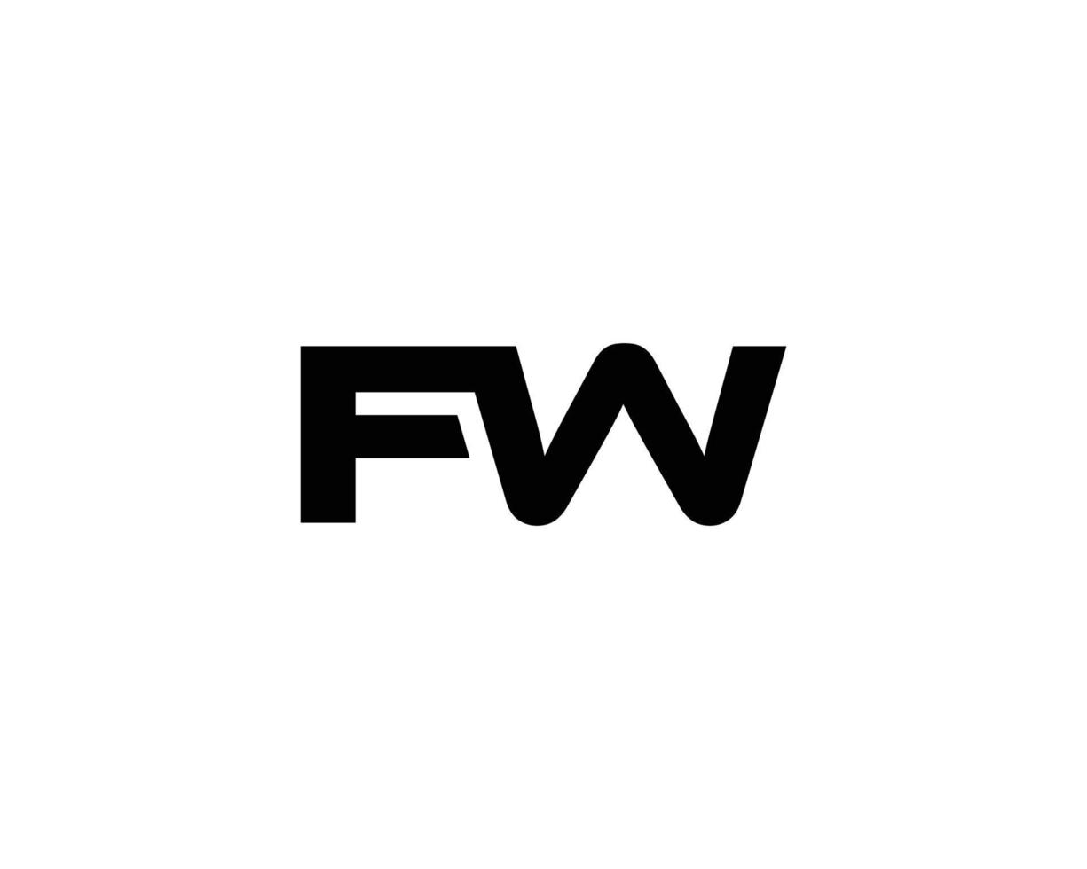 FW WF Logo design vector template
