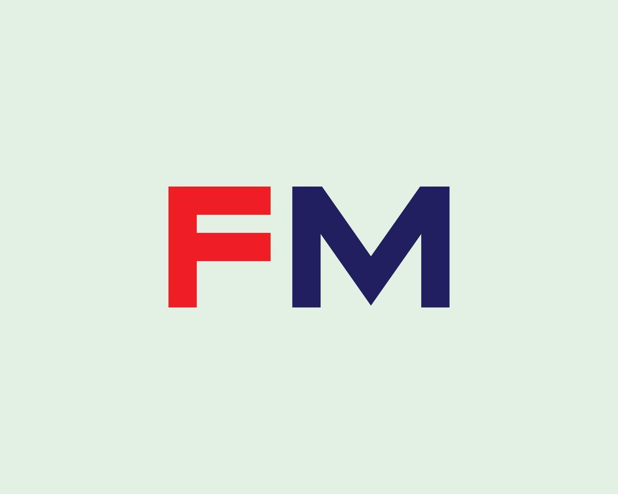 plantilla de vector de diseño de logotipo fm mf