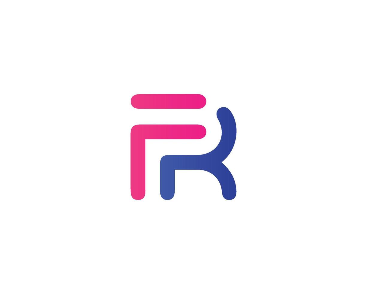 FR RF logo design vector template