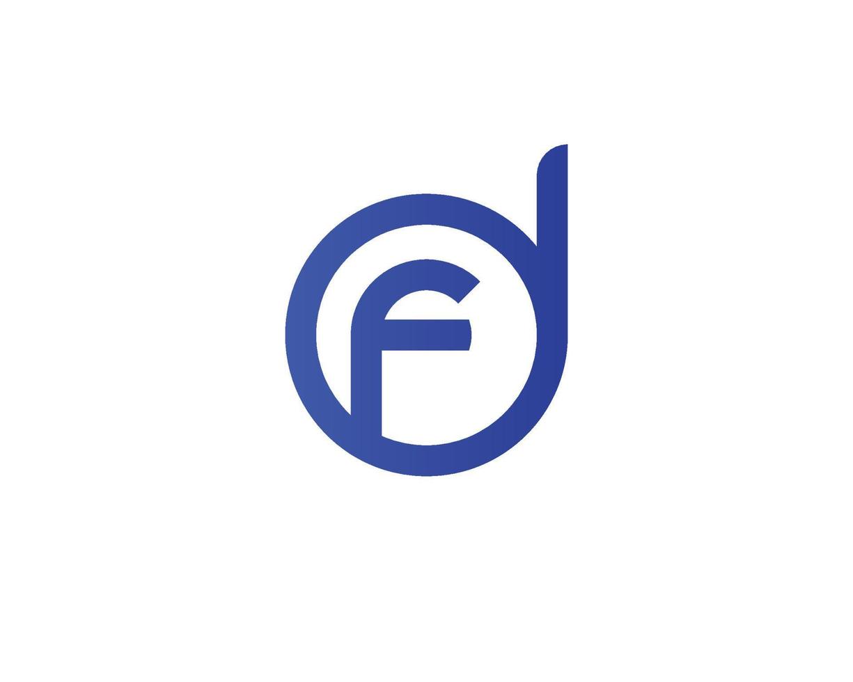 FD DF logo design vector template