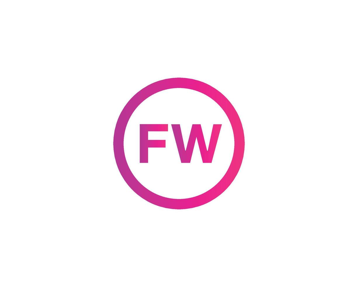 plantilla de vector de diseño de logotipo fw wf