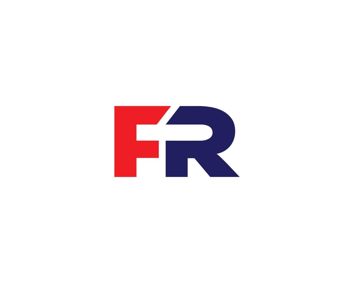 plantilla vectorial de diseño de logotipo fr rf vector