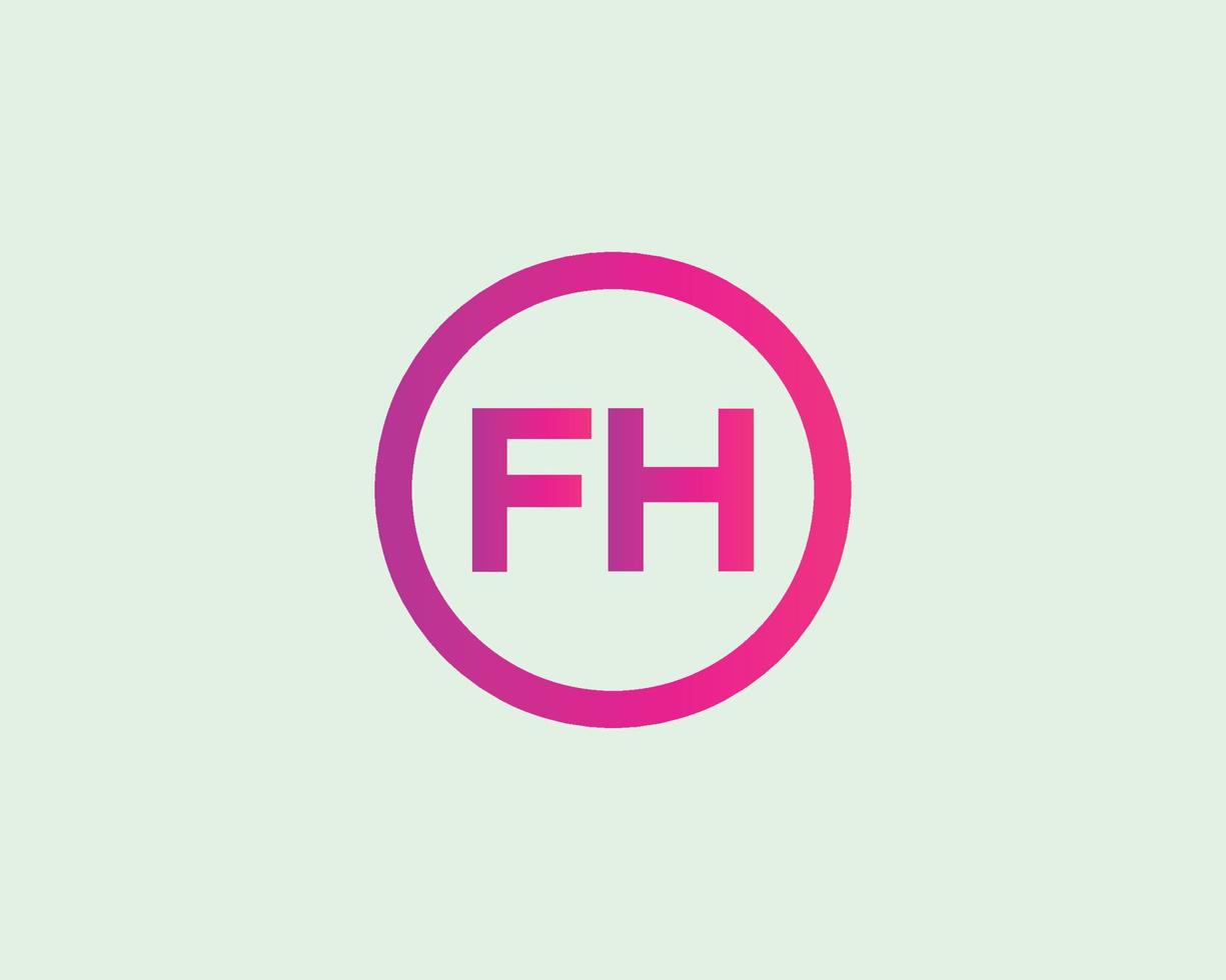 FH HF Logo design vector template