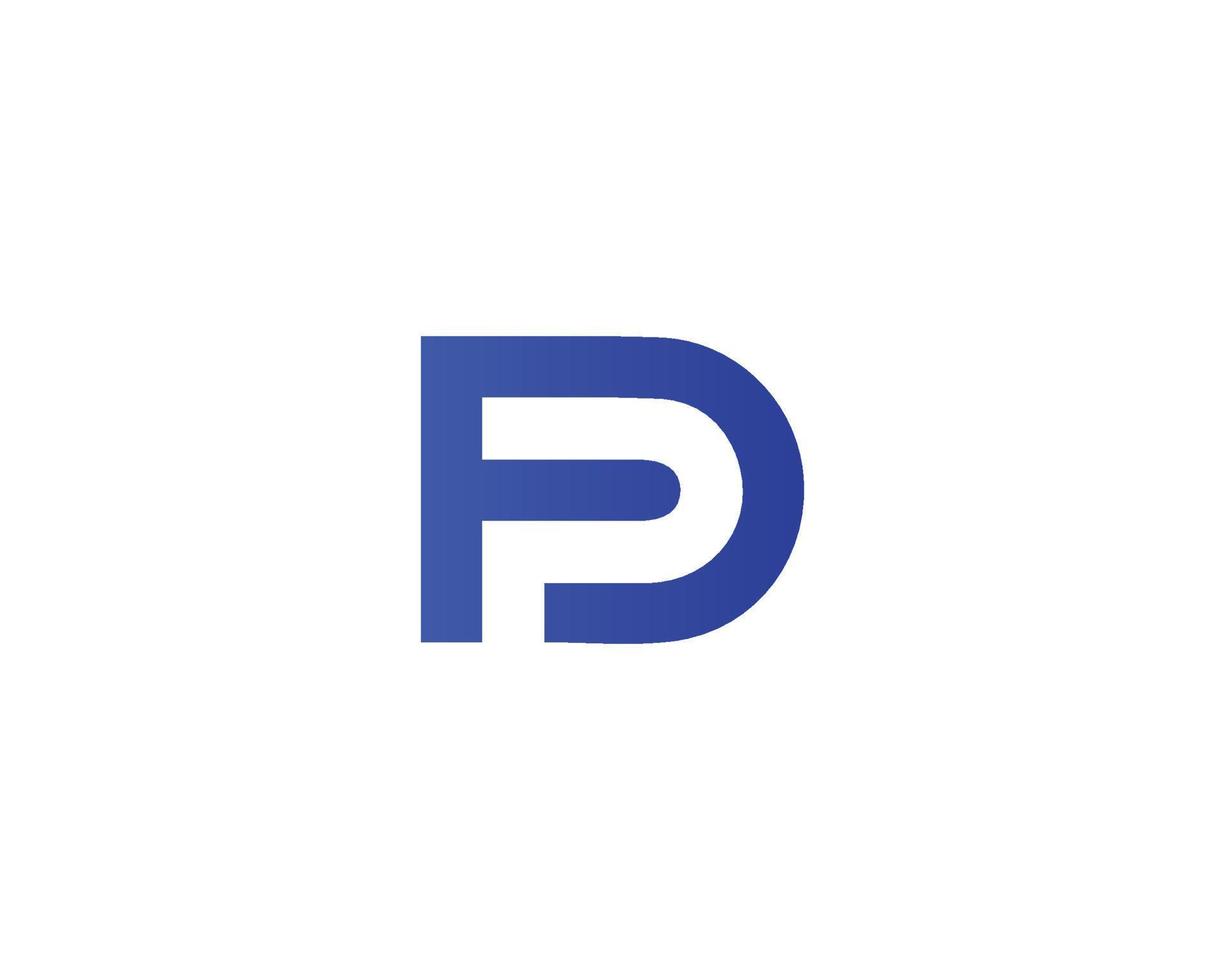 plantilla de vector de diseño de logotipo fp pf