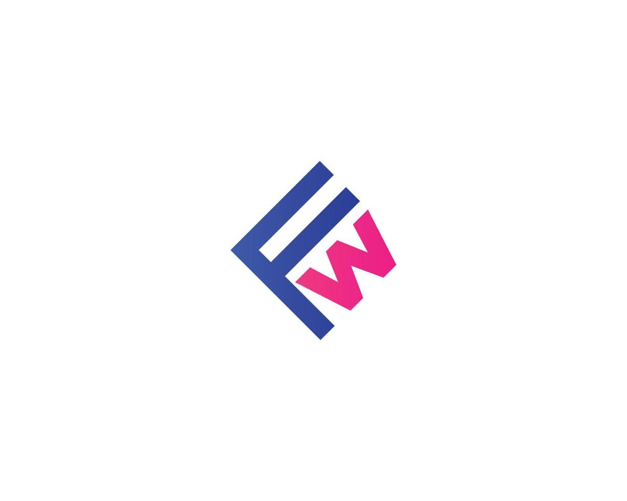 FW WF Logo design vector template