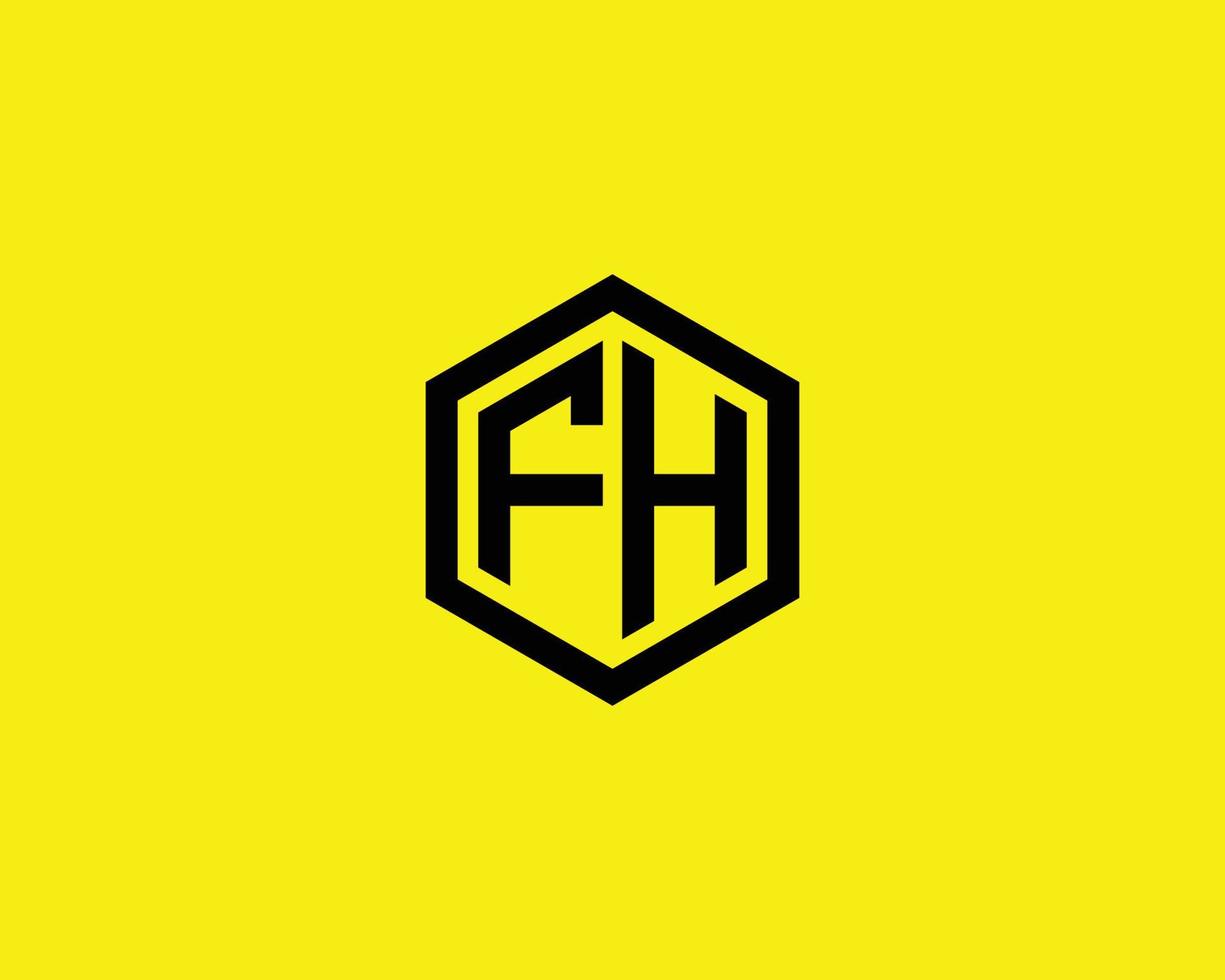 plantilla de vector de diseño de logotipo fh hf